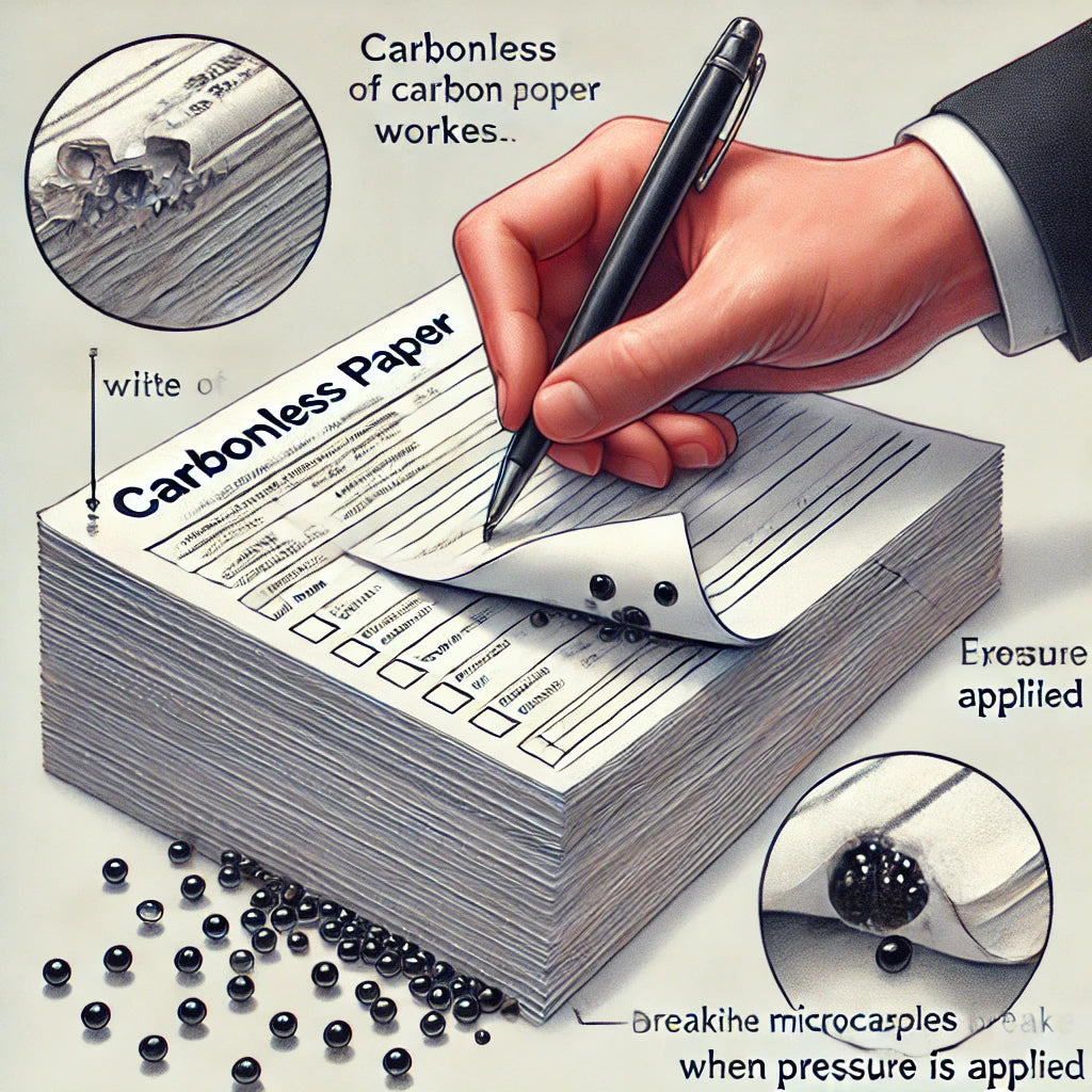 How does the carbonless paper work?
