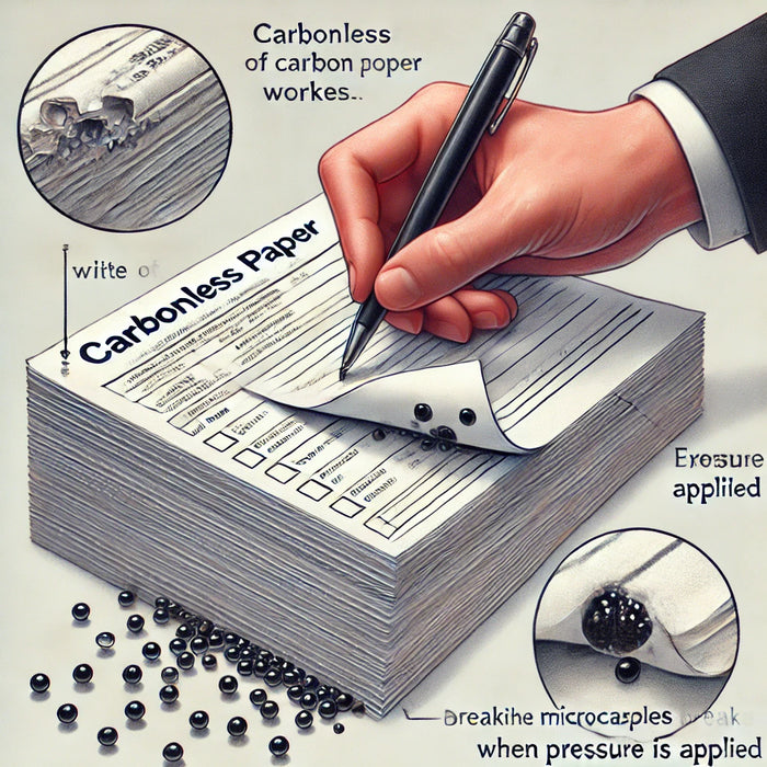 How does the carbonless paper work?