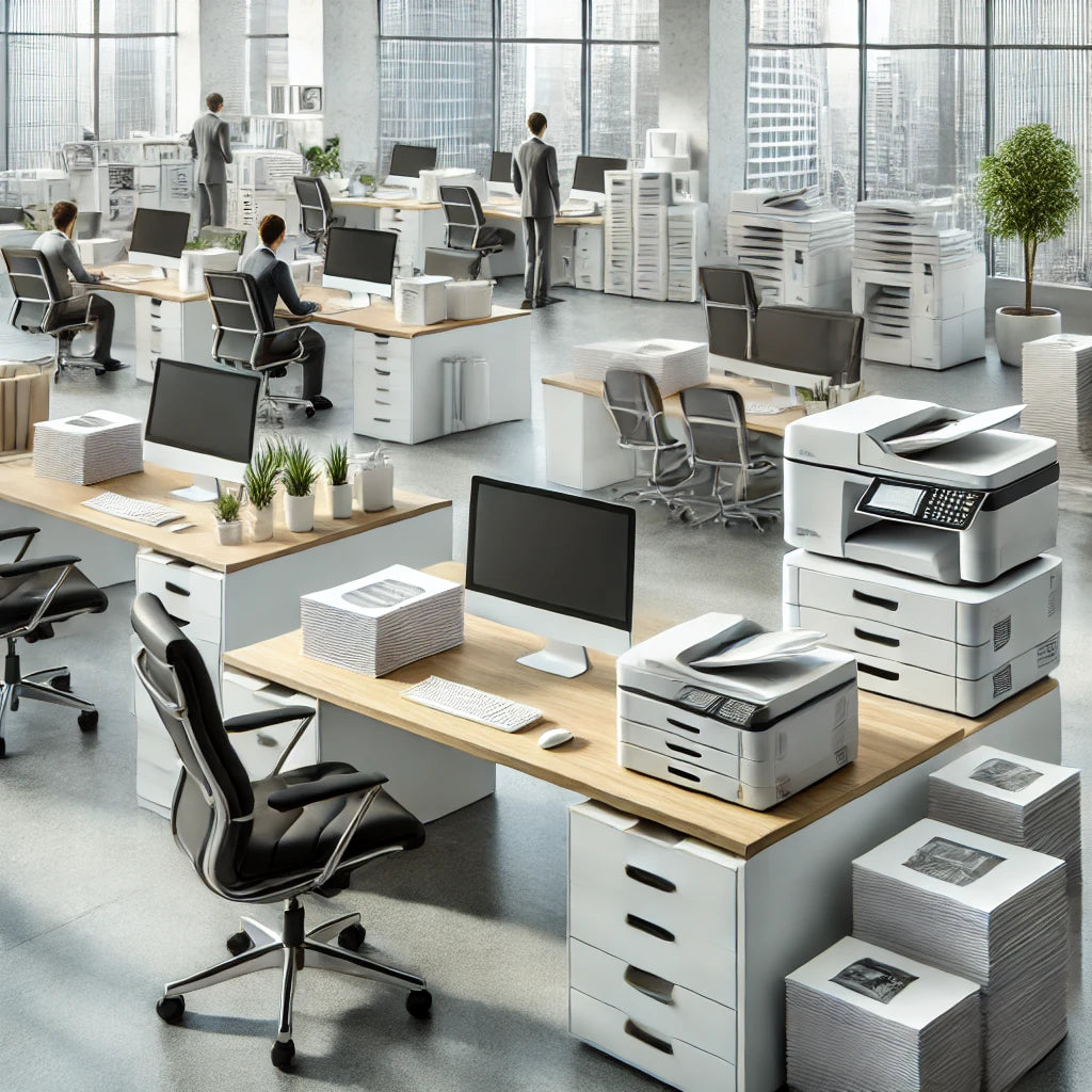 Computer and Sheeted Paper: The Necessities of Modern Office Efficiency