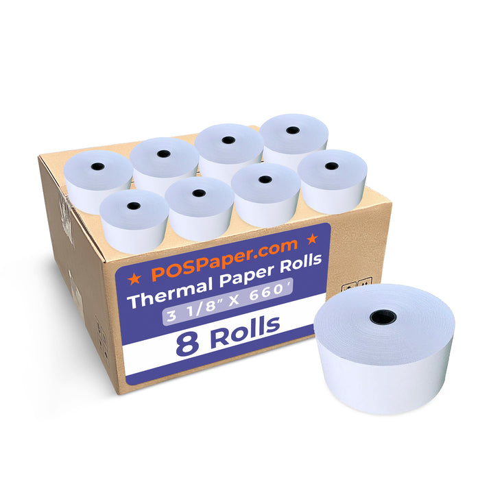 3 1/8" x 660' Heavy Thermal Paper (8 rolls/case) - BPA Free - POSPaper.com