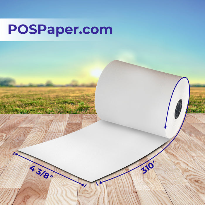 4 3/8" x 310' Thermal Paper (24 rolls/case) - POSPaper.com