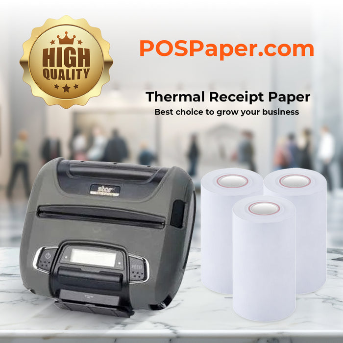 4" x 80' Premium Heavy Thermal Paper SMALL CORE 7/16" (36 rolls/case) - POSPaper.com