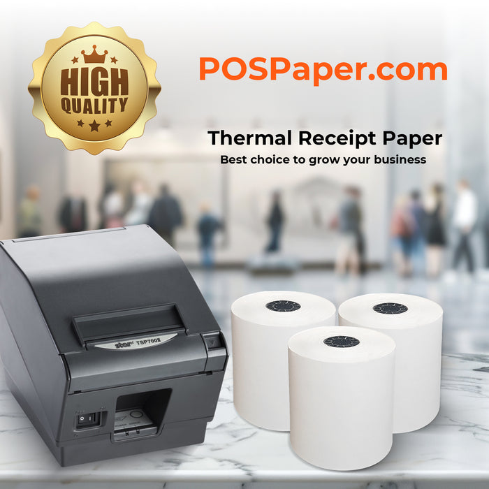 4 3/8" x 310' Thermal Paper (24 rolls/case) - POSPaper.com