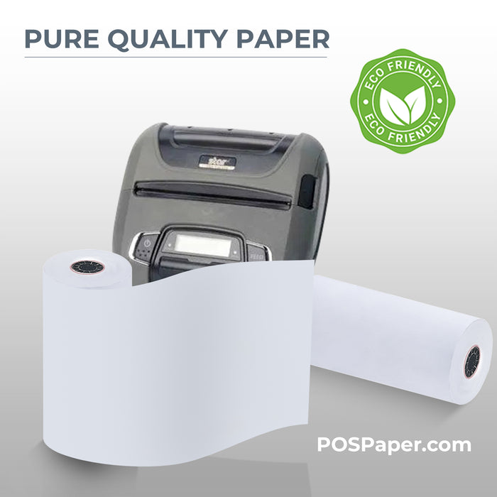 4 3/8" x 127' Thermal Paper (50 rolls/case) - POSPaper.com