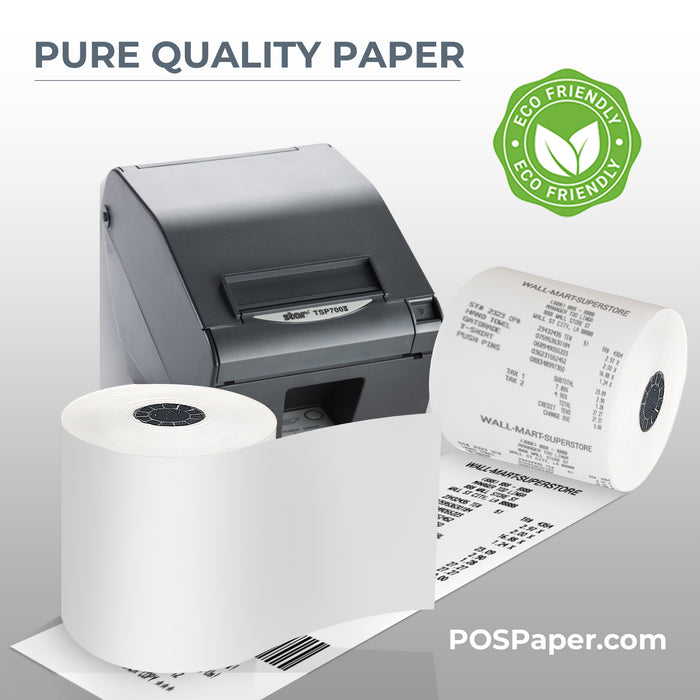 4 3/8" x 310' Thermal Paper (24 rolls/case) - POSPaper.com