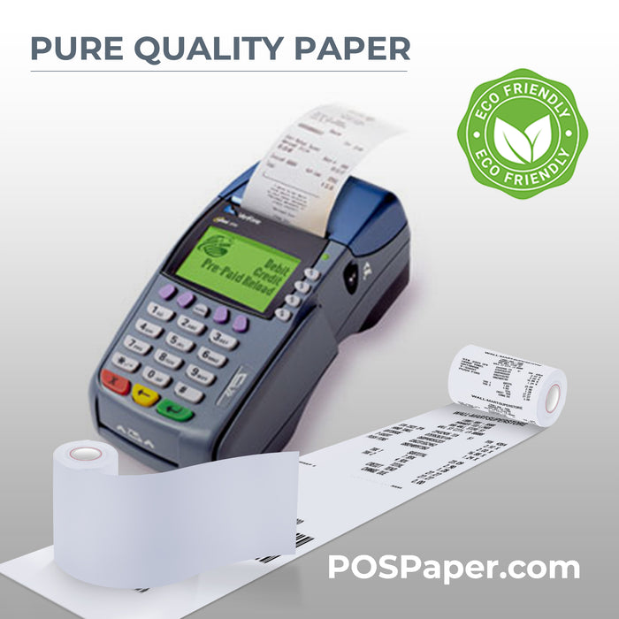 2 1/4" x 50' Custom Printed Thermal Paper; 50 rolls/case (10 case minimum) - 1 Color - POSPaper.com