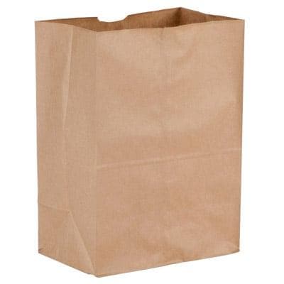1/6 52# Brown Grocery Bags - 12" x 7" x 17" (500 bags/case) - POSpaper.com