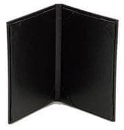 11" x 8 1/2" - Plaza Menu Covers (25 covers/pack) - 2 Panel / 2 View - Black - POSpaper.com