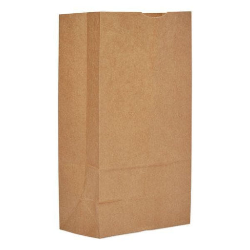 12# Brown Grocery Bags - 7 1/8" X 4 1/2" X 13 9/16" (500 bags/case) - Due to high demand, item may be unavailable or delayed - POSpaper.com