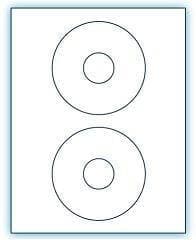 4.5" CD  Laser/Inkjet Labels; 2 up; (250 sheets/box) - Standard White Matte - POSpaper.com