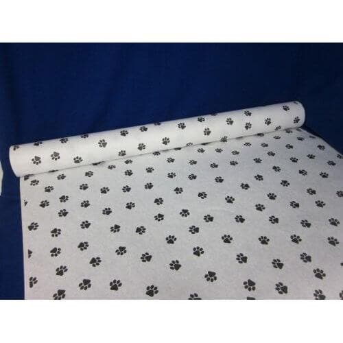 40" x 100' Paper Table Cover (1 roll) - Paw Print Design - POSpaper.com