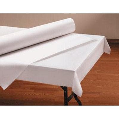 40" x 100' Paper Table Cover (1 roll) - Plain White Kraft - POSpaper.com