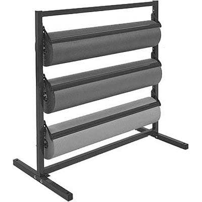 48" Three Roll Deck Tower Dispenser Unit (serrated blades with casters) - POSpaper.com