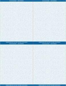 8 1/2" x 11" - 4 up Laser Rx Paper (500 sheets/pack) Horizontal & Vertical Perf - Blue - POSpaper.com