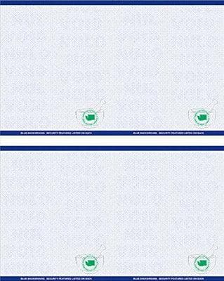 8 1/2" x 11" - 4 up Laser Rx Paper with WA specs (500 sheets/pack) Horizontal & Vertical Perf - Blue - POSpaper.com