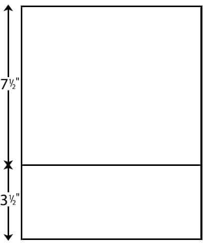 8 1/2" x 11" - 20# Perforated Paper 3 1/2" from Bottom (2,500 sheets/carton) - POSpaper.com