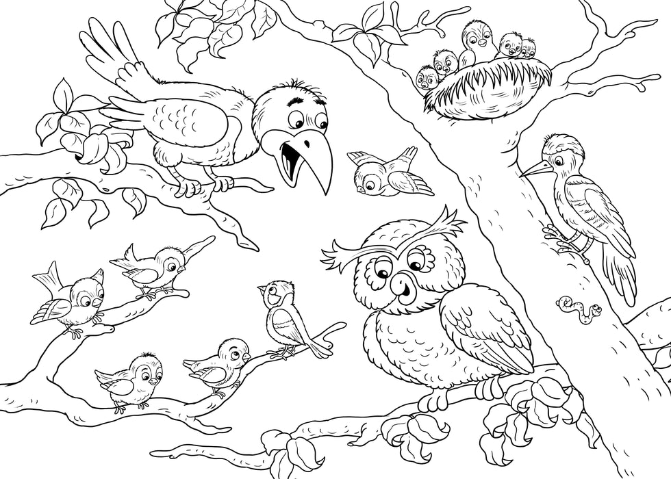 8 1/2" x 14" Restaurant Coloring Sheets (500 per pack) - Bird Theme - POSpaper.com