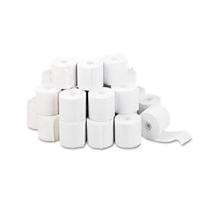 2 1/4" x 130' Adding Machine/Calculator Paper Rolls; 16#; 1/2" Core; 100 rolls/carton - White - POSpaper.com