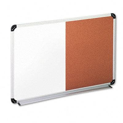 Cork/Dry Erase Board, Melamine, 24 x 18, Black/Gray Aluminum/Plastic Frame - POSpaper.com