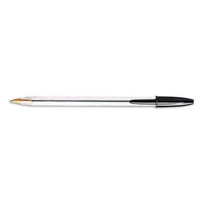 Cristal Ballpoint Stick Pen, Black Ink, Medium, Dozen - POSpaper.com