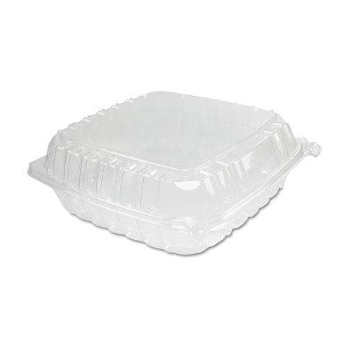 ClearSeal Plastic Hinged Container, Large, 9x9-1/2x3, Clear, 100/Bag, 2 Bags/Carton - POSpaper.com