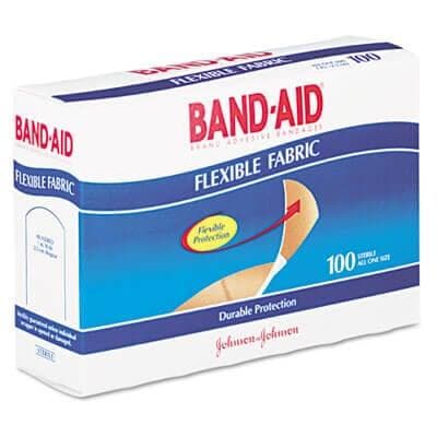 Johnson & Johnson Flexible Fabric Adhesive Bandages,1 x 3, 100/Box - POSpaper.com