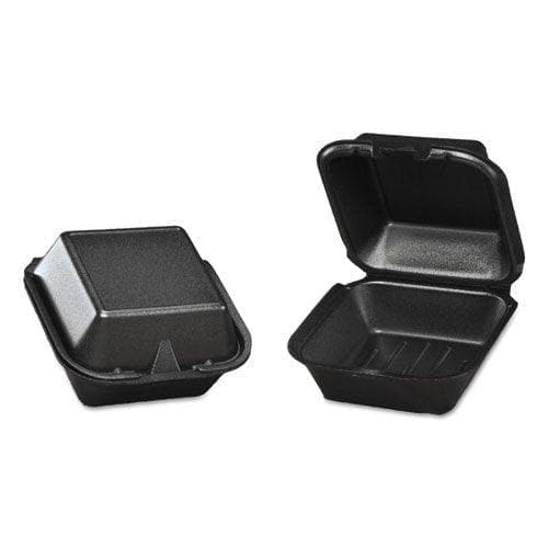 Foam Hinged Carryout Container, 5-13/16x5-11/16x3-1/8, Black, 125/Bag, 4 Bags/Carton - POSpaper.com