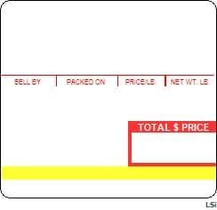 Ishida (64mm x 59mm) AC-300, AC-1000, AC-2000, AC-3000, AC-4000, BC-3000, BC-4000 UPC, 5 Line Scale Labels (7500 labels/case) - POSpaper.com