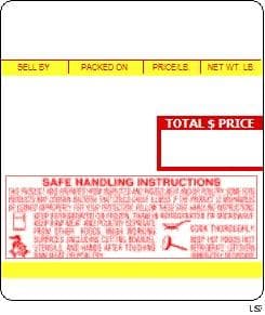 Ishida (64mm x 73mm) AC-2000, AC-3000, AC-4000, BC-3000, BC-4000 UPC, Bottom Safe Handling Scale Labels (6300 labels/case) - POSpaper.com