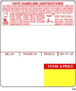 Ishida (64mm x 73mm) AC-2000, AC-3000, AC-4000, BC-3000, BC-4000 UPC, Top Safe Handling Scale Labels (6300 labels/case) - POSpaper.com