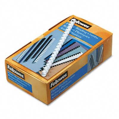 Plastic Comb Bindings, 1/2" Diameter, 90 Sheet Capacity, White, 100 Combs/Pack - POSpaper.com