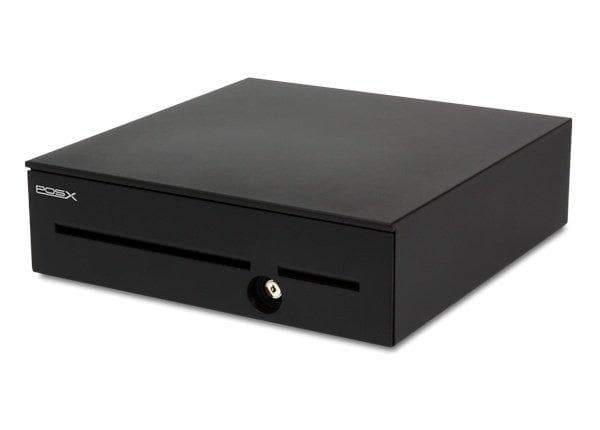 POS-X EVO Heavy-Duty Cash Drawer 16" x 16", Black Face, 2 Media Slots - POSpaper.com