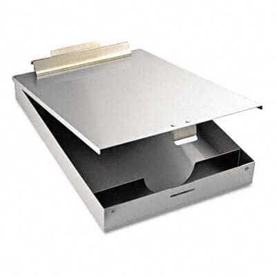 Saunders Redi-Mate Aluminum Storage Clipboard, 1" Capacity, Holds 8-1/2w x 12h, Silver - POSpaper.com