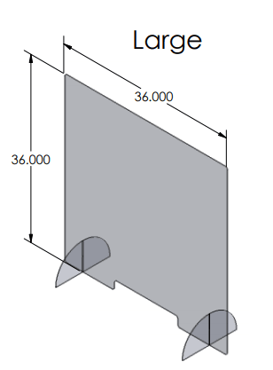 Large (36" wide x 36" tall) Sneeze Guard - Counter Top Shield - POSpaper.com