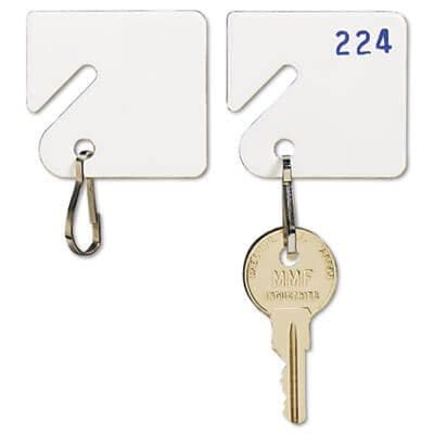 Steelmaster Slotted Rack Key Tags, Plastic, 1-1/2 x 1-1/2, White, 20/Pack - POSpaper.com