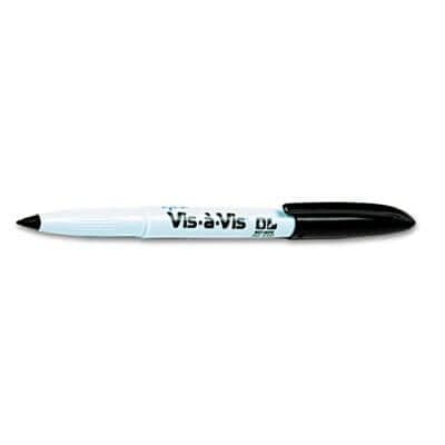 Sanford Vis-Ã -Vis Wet-Erase Marker, Fine Point, Black, Dozen - POSpaper.com