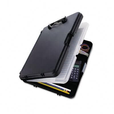 Saunders WorkMate II Storage Clipboard, 1/2" Capacity, Holds 8-1/2w x 12h, Black/Charcoal - POSpaper.com