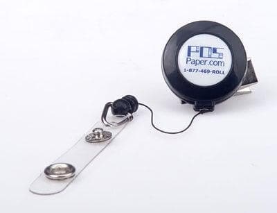 Retractable Badge Reel Non-Printed Black - Zip Cords for Mag Cards -100 pieces - POSpaper.com