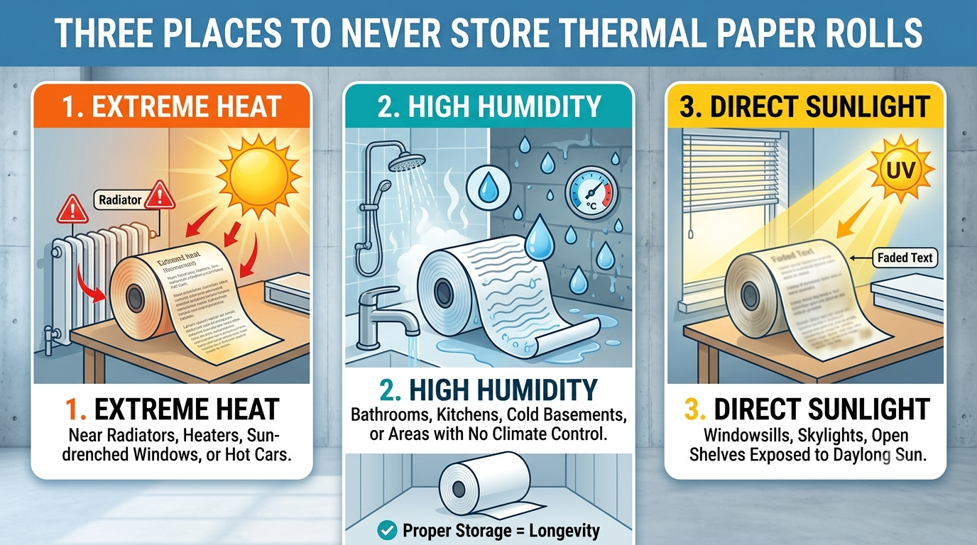 Three Places to Never Store Thermal Paper Rolls