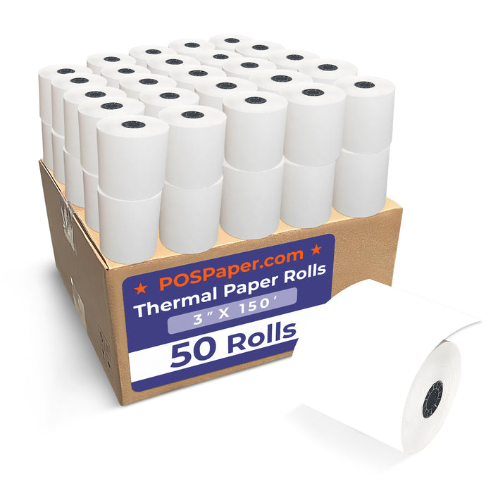 3" x 150' 1-Ply Bond Paper (50 rolls/case) - POSPaper.com