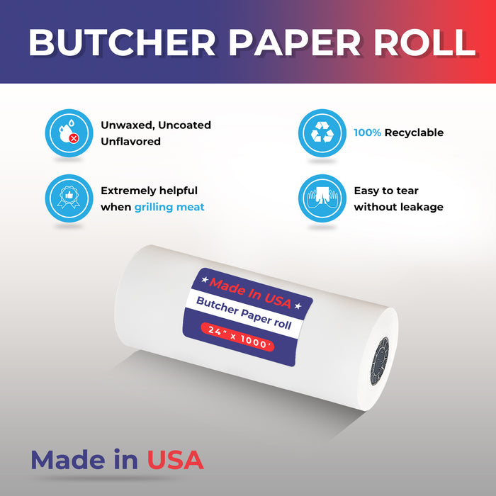 24" x 1,000' - 40# Butcher Paper Roll - POSPaper.com