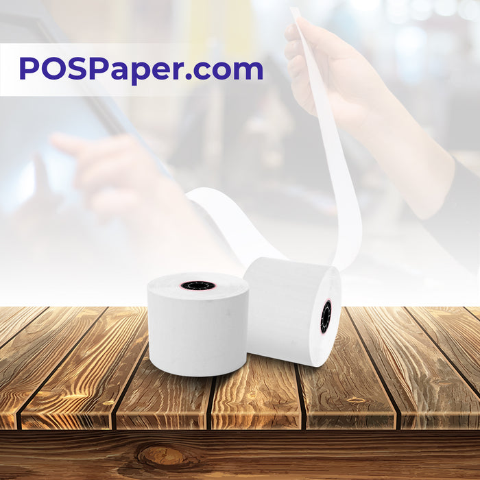 2 1/4" x 200' Custom Printed Thermal Paper; 50 rolls/case (5 case minimum) - 1 Color - POSPaper.com