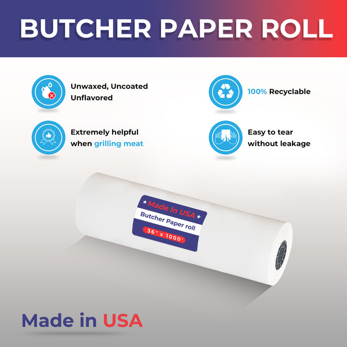 36" x 1,000' - 40# Butcher Paper Roll - POSPaper.com