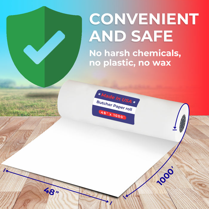 48" x 1,000' - 40# Butcher Paper Roll - POSPaper.com
