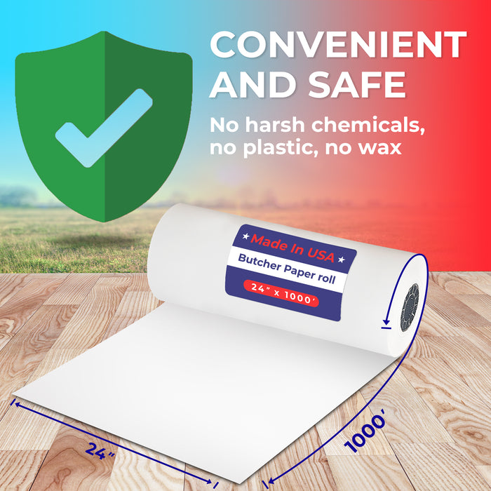 24" x 1,000' - 40# Butcher Paper Roll - POSPaper.com