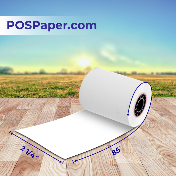 2 1/4" x 85' Thermal Paper (50 rolls/case) - BPA Free - POSPaper.com