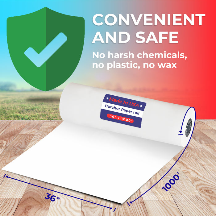 36" x 1,000' - 40# Butcher Paper Roll - POSPaper.com