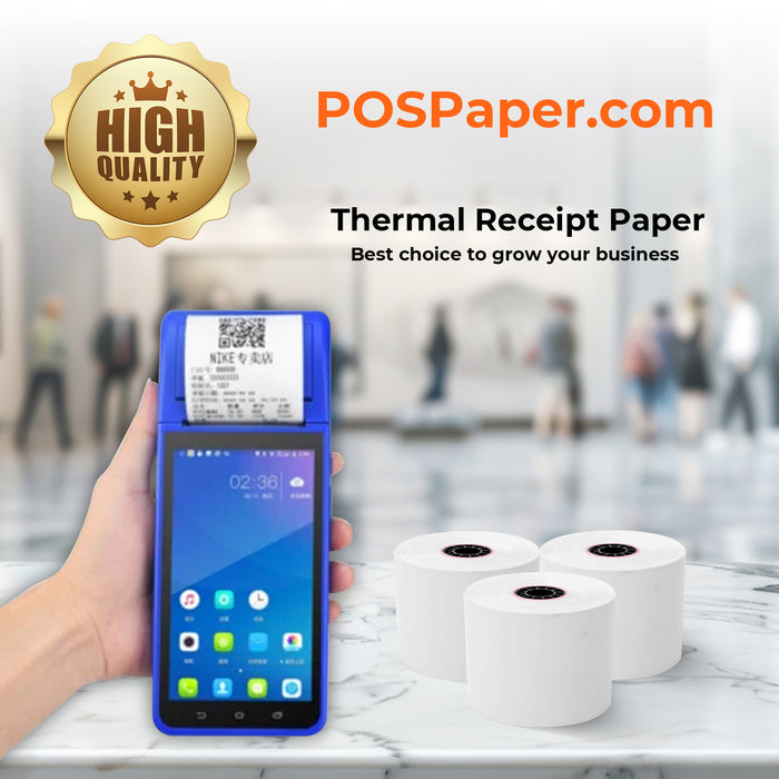 2 1/4" x 200' Custom Printed Thermal Paper; 50 rolls/case (5 case minimum) - 1 Color - POSPaper.com