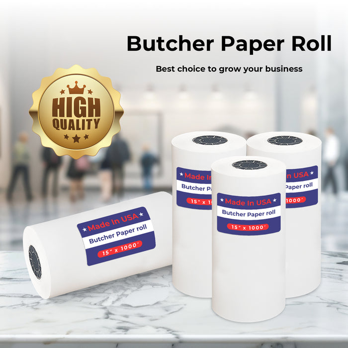 15" x 1,000' - 40# Butcher Paper Roll - POSPaper.com
