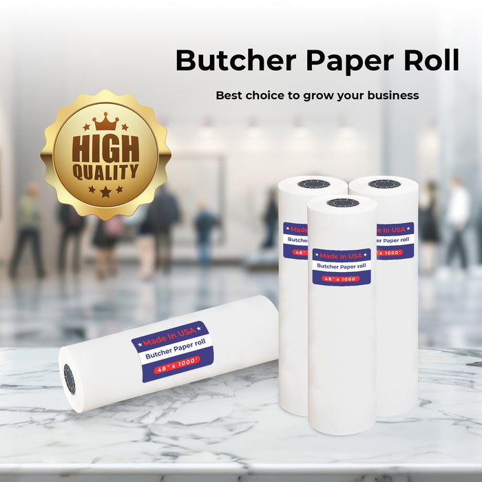 48" x 1,000' - 40# Butcher Paper Roll - POSPaper.com